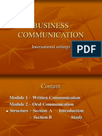 Business Communication: International Settings