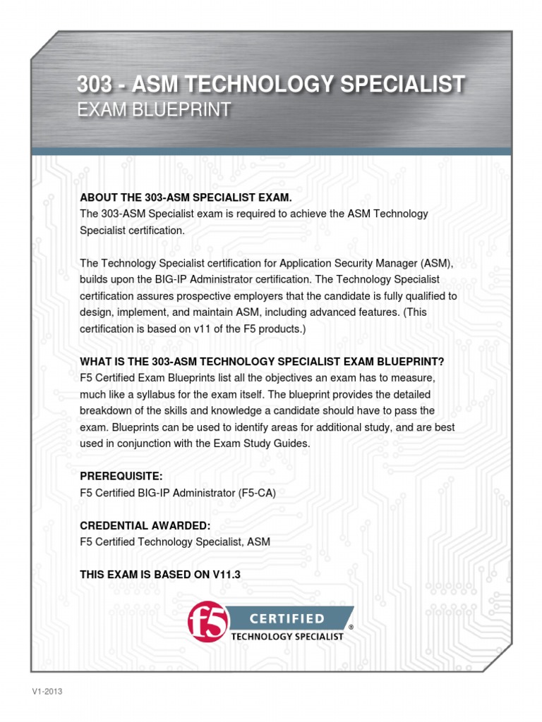 Exam Blueprint 303 ASM Specialist | PDF | Vulnerability (Computing ...