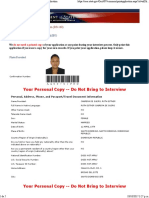 Your Personal Copy - Do Not Bring To Interview: Online Nonimmigrant Visa Application (DS-160)