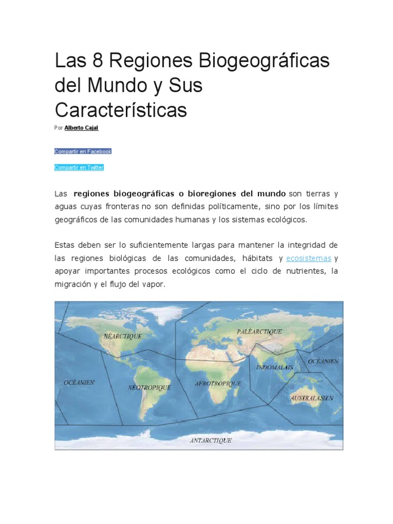 Ocho Regiones Biogeográficas del Mundo | PDF | Geografía Física ...