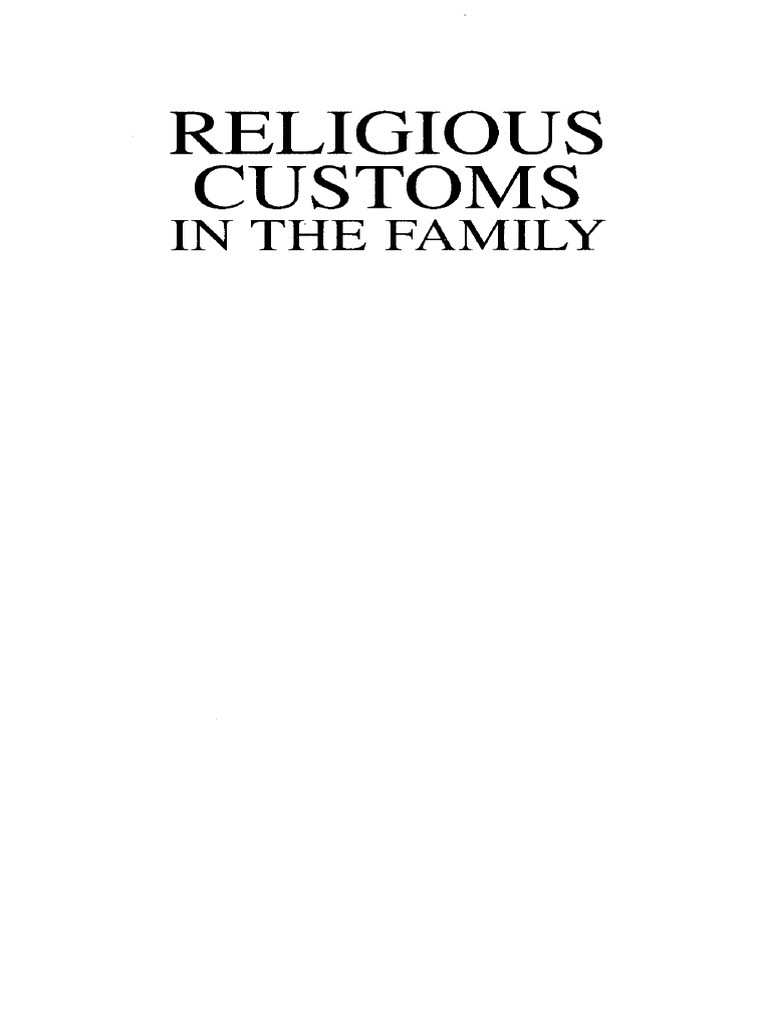 Religious Customs in The Family (Weiser) PDF Catholic Church Ancient Mediterranean Religions