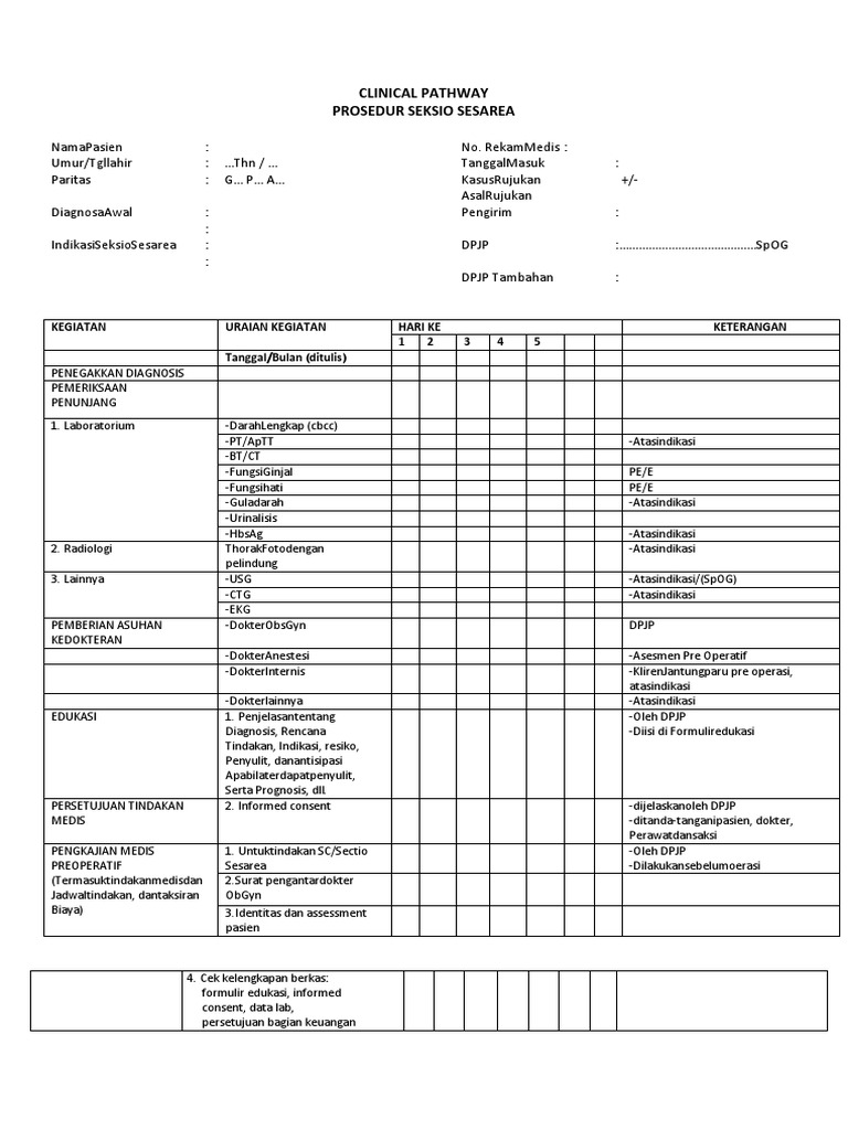 Clinical Pathway SC | PDF | Kesehatan Holistik | Sains & Matematika