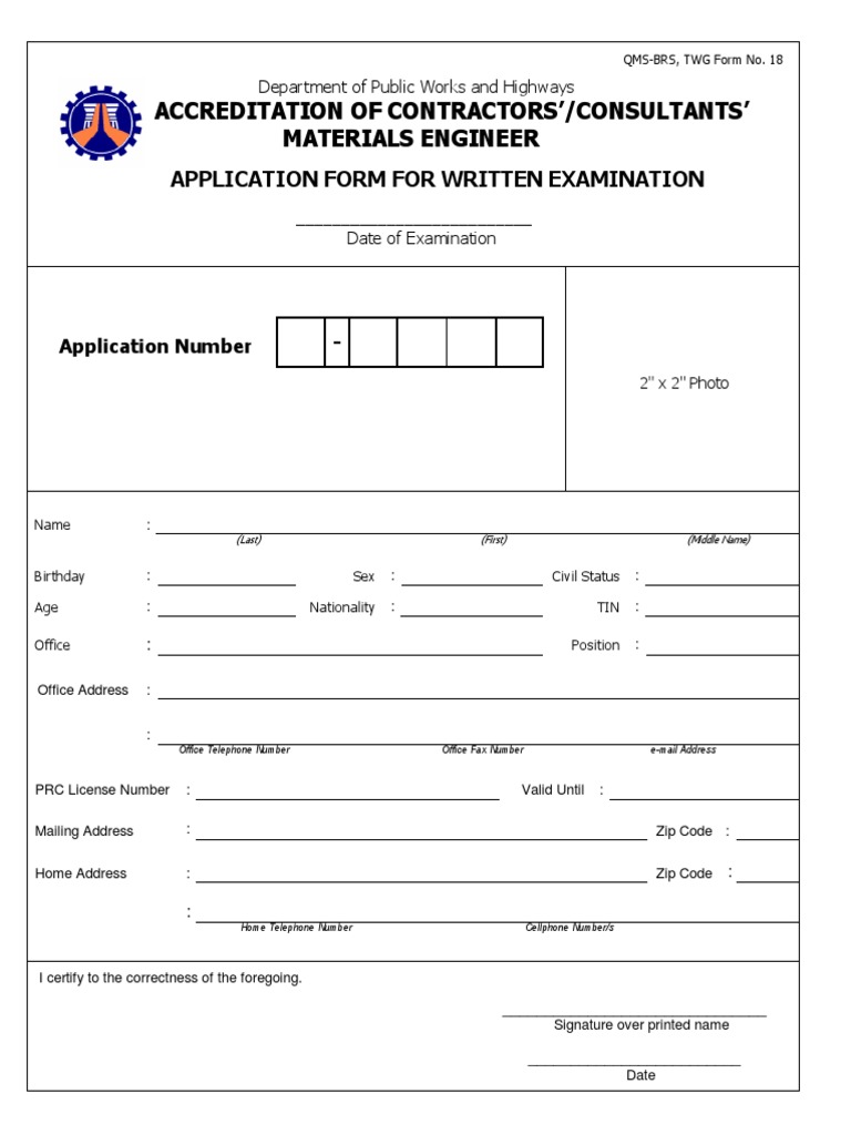 Application Form For Written Exam | PDF | Test (Assessment) | Engineer