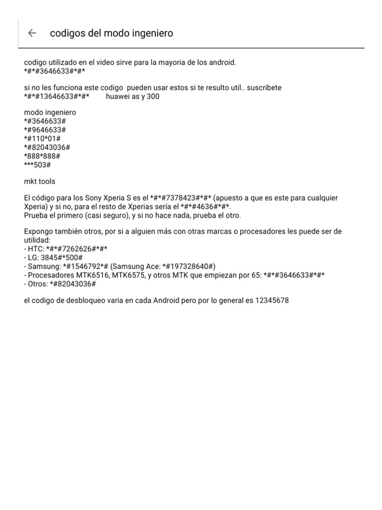 Codigos Del Modo Ingeniero PDF
