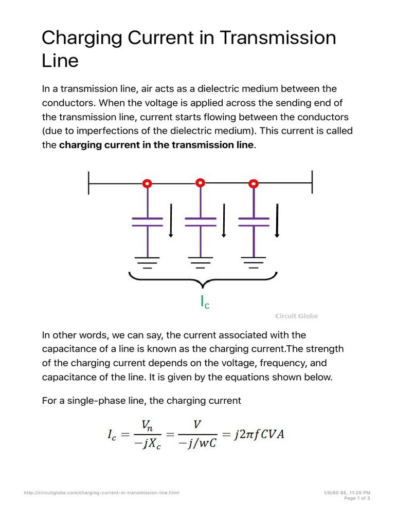 Charging Current in Transmission Lines | PDF | Electric Power ...