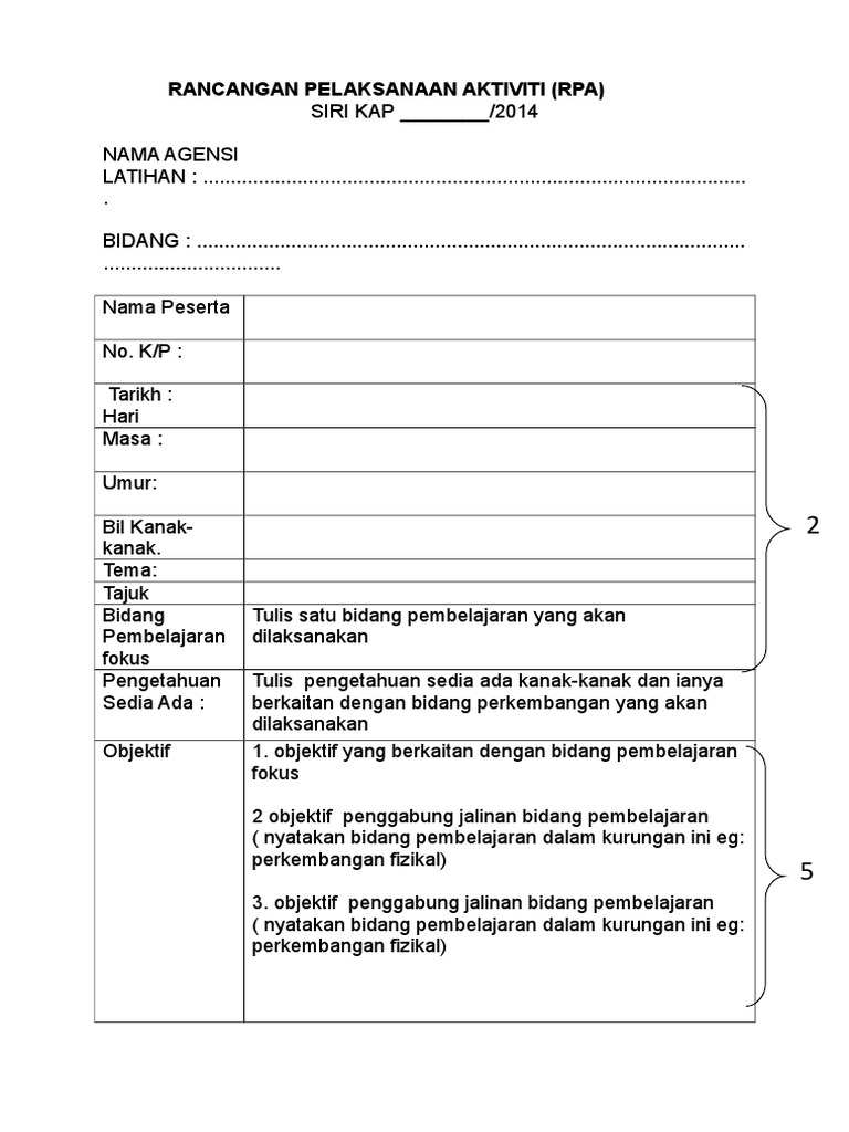 Rancangan Pelaksanaan Aktiviti RPA | PDF | Karier & Perkembangan