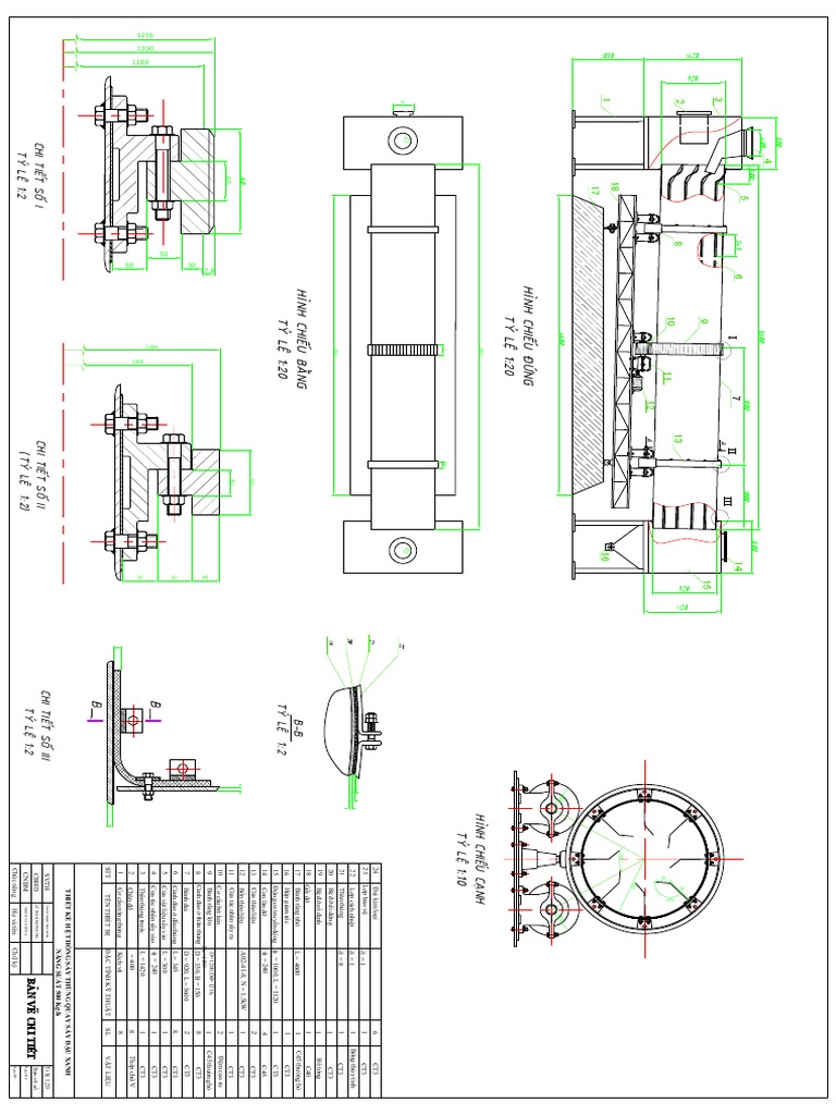 3. Bản Vẽ Autocad Máy Sấy Thùng Quay