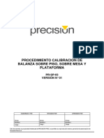 Procedimiento Calibración Balanza Sobre Piso - Sobre Mesa - Plataforma