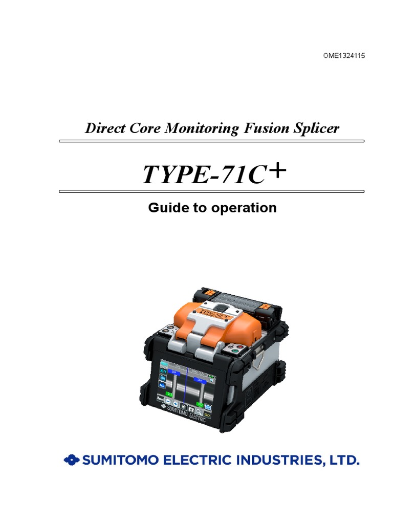 TYPE-71C+ Operation Manual | PDF | Battery (Electricity) | Optical Fiber