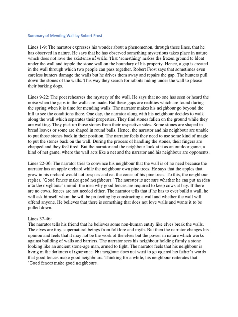 Mending Wall & Robert Frost Poetry Symbolism (Arts)