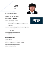 Allan D. Cruzat: Position Applied: Pipe Fitter Educational Attainment