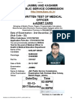 Admit Card PDF