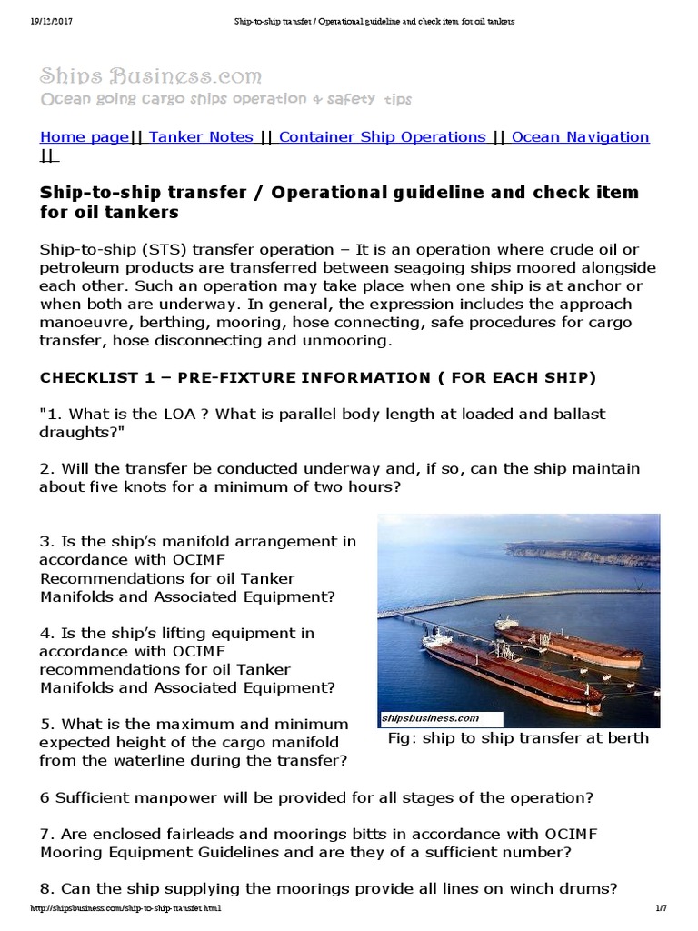 ShipToship Transfer _ Operational Guideline and Check Item for Oil