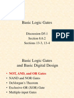 Basic Logic Gates: Discussion D5.1 Section 8.6.2 Sections 13-3, 13-4