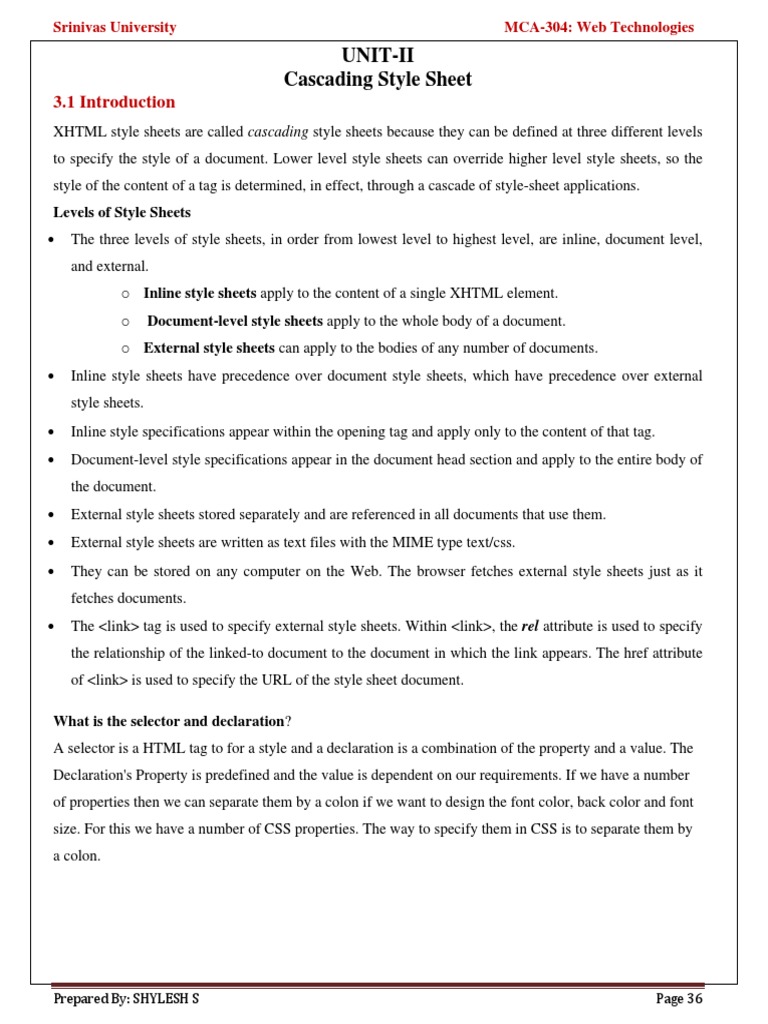 Pages From Web Meterial 14 CSS | PDF | Cascading Style Sheets | Html ...