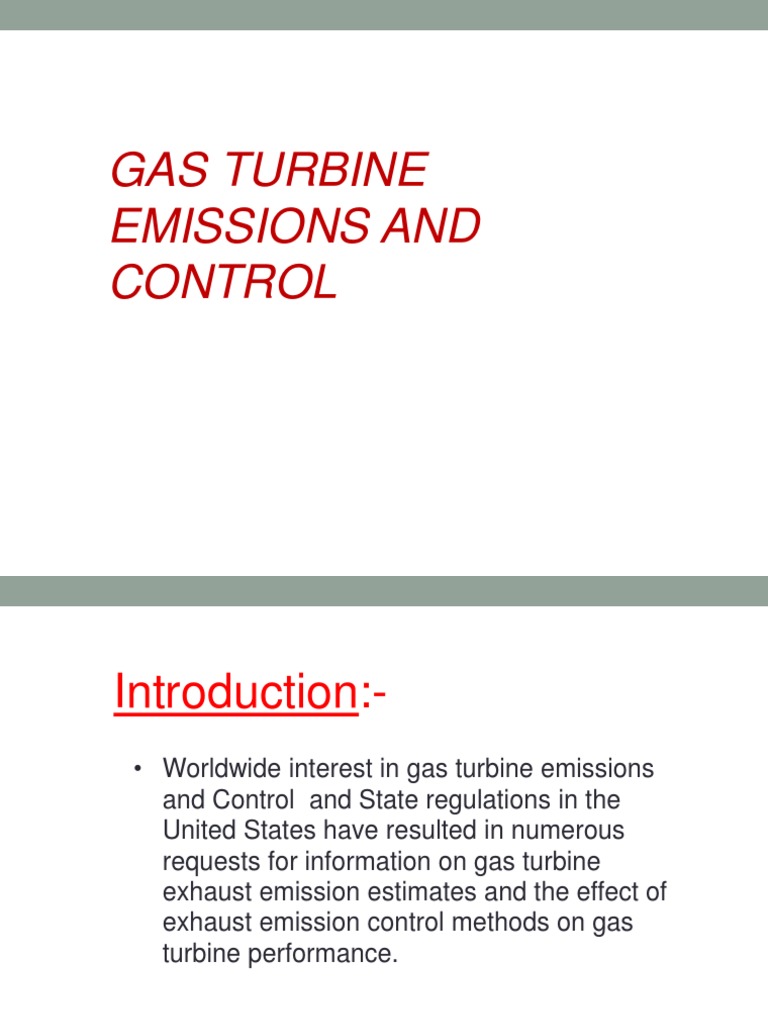 Gas Turbine Emissions and Their Control | PDF | N Ox | Exhaust Gas