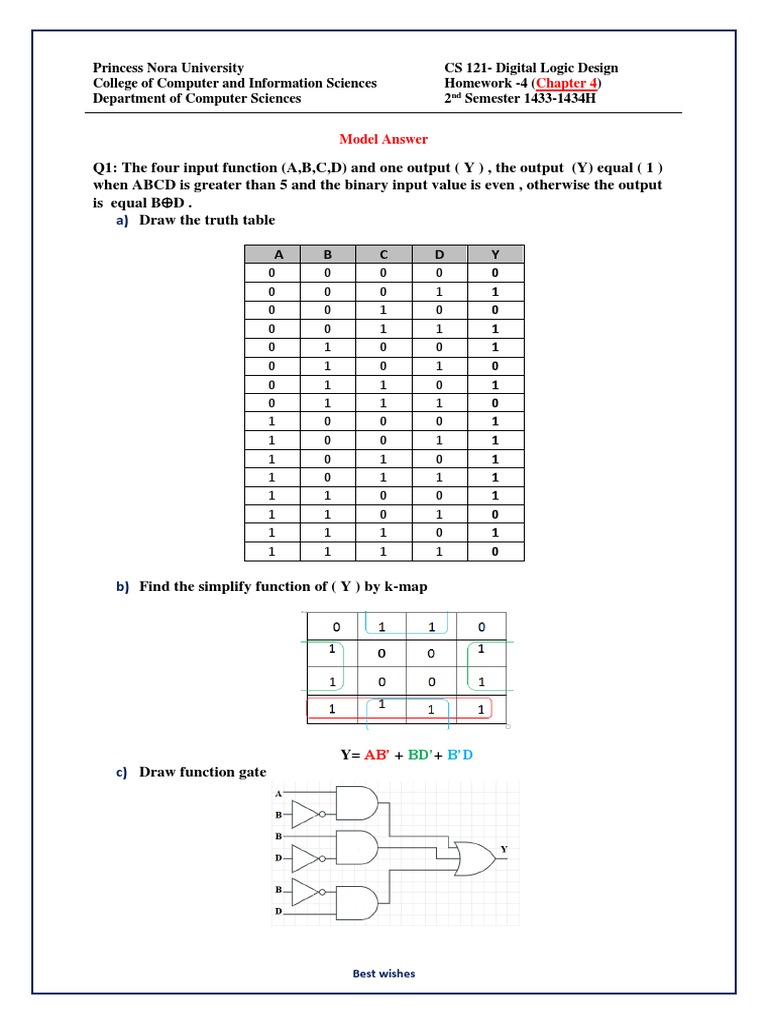 Digital Logic Design Homework Solutions | PDF | Electrical Circuits ...
