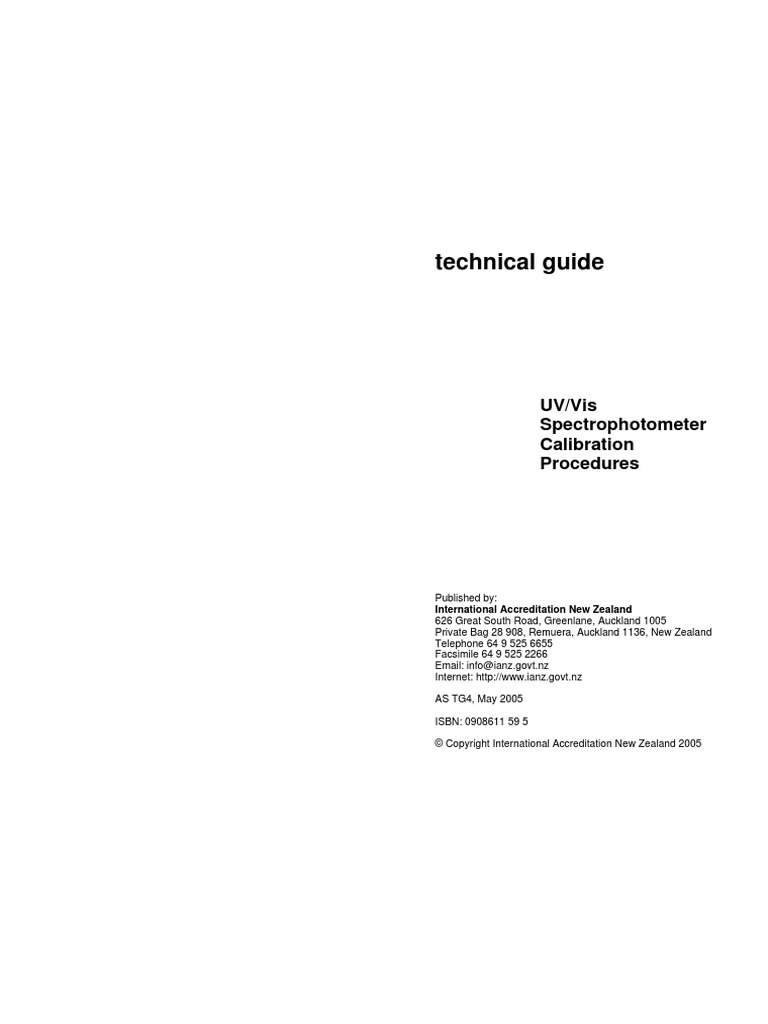 Technical Guide UV/Vis Spectrophotometer Calibration Procedures Download Free PDF