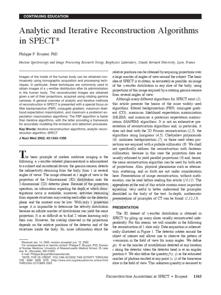 SPECT Bruyant PDF | PDF | Matrix (Mathematics) | Mathematical Analysis
