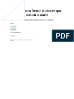 La Clave para Frenar Al Cáncer Que Más Mata Está en La Nariz