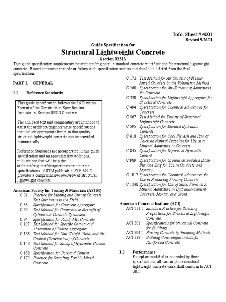 Structural Lightweight Concrete Pdf Concrete Structural Engineering