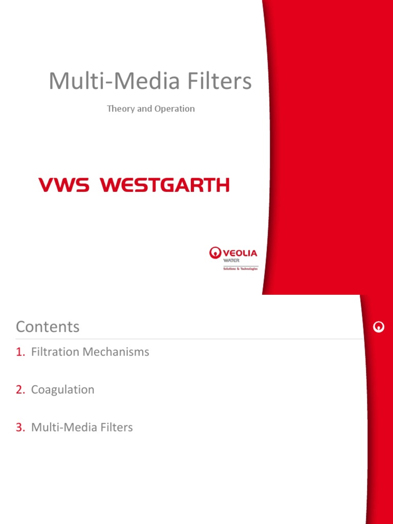 MultiMedia Filters Rev 01 PDF Filtration Chemical Engineering