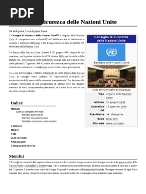 Consiglio Di Sicurezza Delle Nazioni Unite