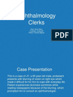 Ophthalmology Clerks: Alea, Denz Marc Custodio, Audreyfil Perez, Francis Miguel