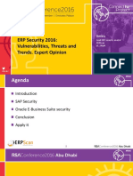 ERP Security 2016 Vulnerabilities, Threats and Trends. Expert Opinion