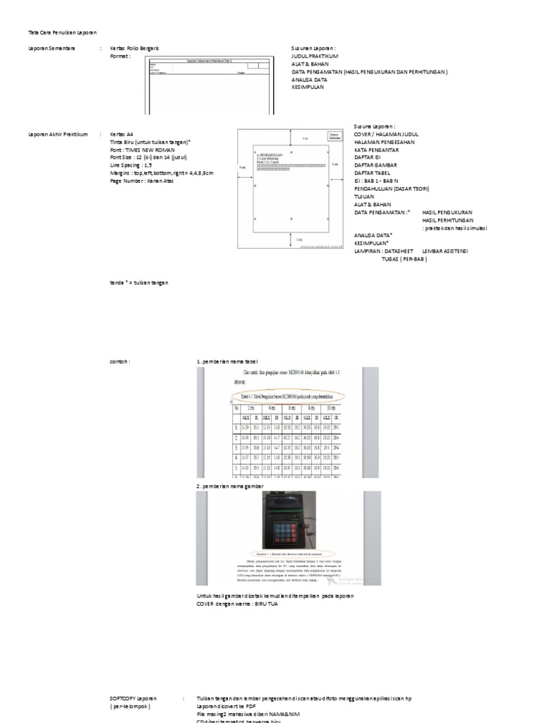 Tata Cara Penulisan Laporan Praktikum | PDF