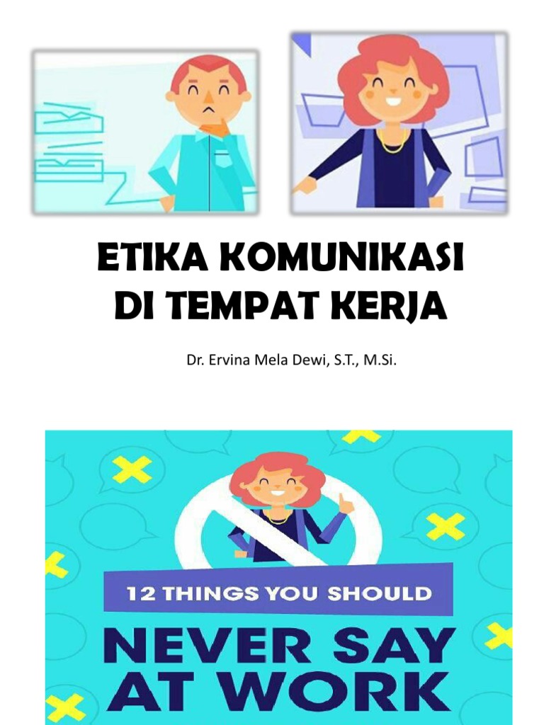 Etika Komunikasi Di Tempat Kerja Materi Bu Ervina