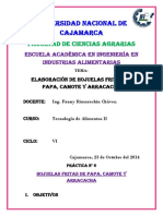 PRACTICA N° 6 _ ELABORACION DE HOJUELAS FRITAS DE PAPA, CAMOTE Y ARRACACHA