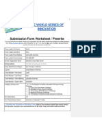 The World Series of Innovation: Submission Form Worksheet / Prewrite