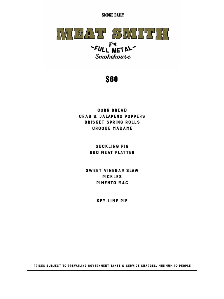 Meatsmith Menu | PDF
