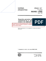 IRAM 301-00. ISO 17025-99 - Requisitos Generales para La Competencia de Los Laboratorios de Ensay PDF
