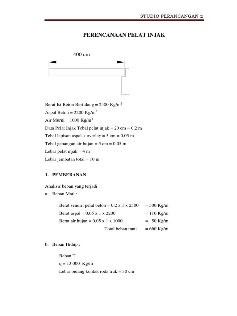 Perencanaan Pelat Injak Beton | PDF | Science & Mathematics ...