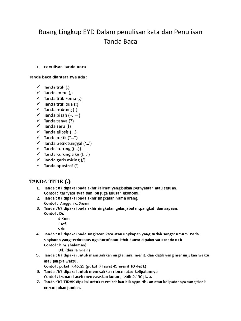 Panduan Lengkap Penulisan EYD | PDF