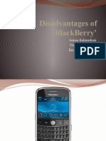 Disadvantages of BlackBerry'