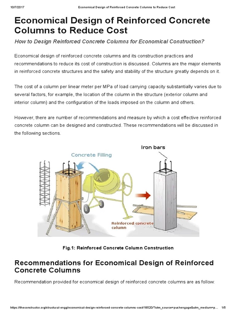 Economical Design of Reinforced Concrete Columns To Reduce Cost PDF ...