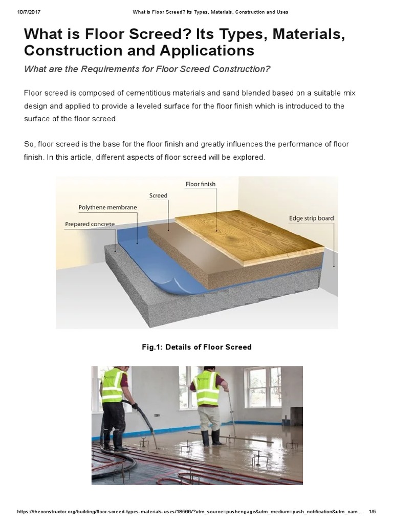 What Is Floor Screed - Its Types, Materials, Construction and Uses ...