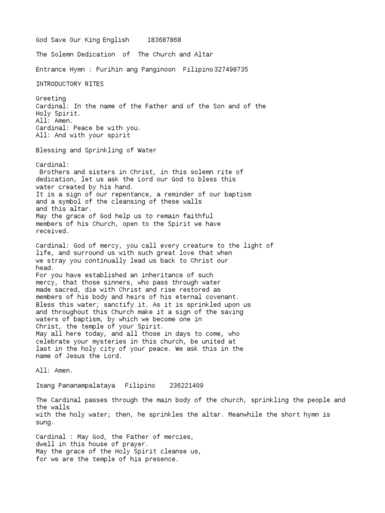 Rite of Dedication of a Church and Altar Altar Sacrifice