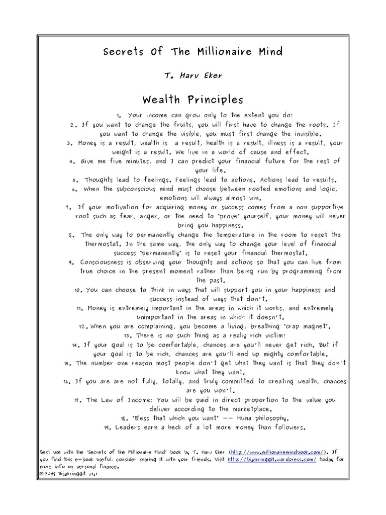 Secrets of Millionaire Mind PDF Science Philosophical Science