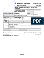 Mcom Exam Form Acknowledgment - Sem 3 PDF