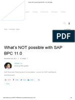 What's NOT Possible With SAP BPC 11