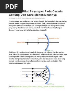 Soal Latihan Materi Pembentukkan Bayang Pada Cermin