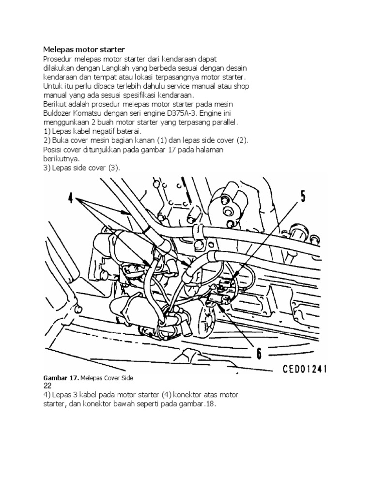 Melepas Motor Starter