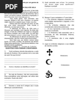 Avaliação de Ensino Religioso 4 Ano 3 Bimestre 2