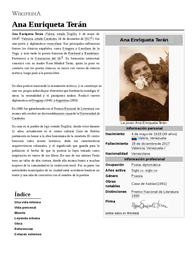 Ana Enriqueta Terán PDF Poesía