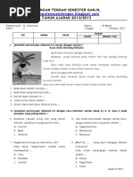 Soal Uts Ganjil B. Indonesia Kelas 2 SD Semster 1