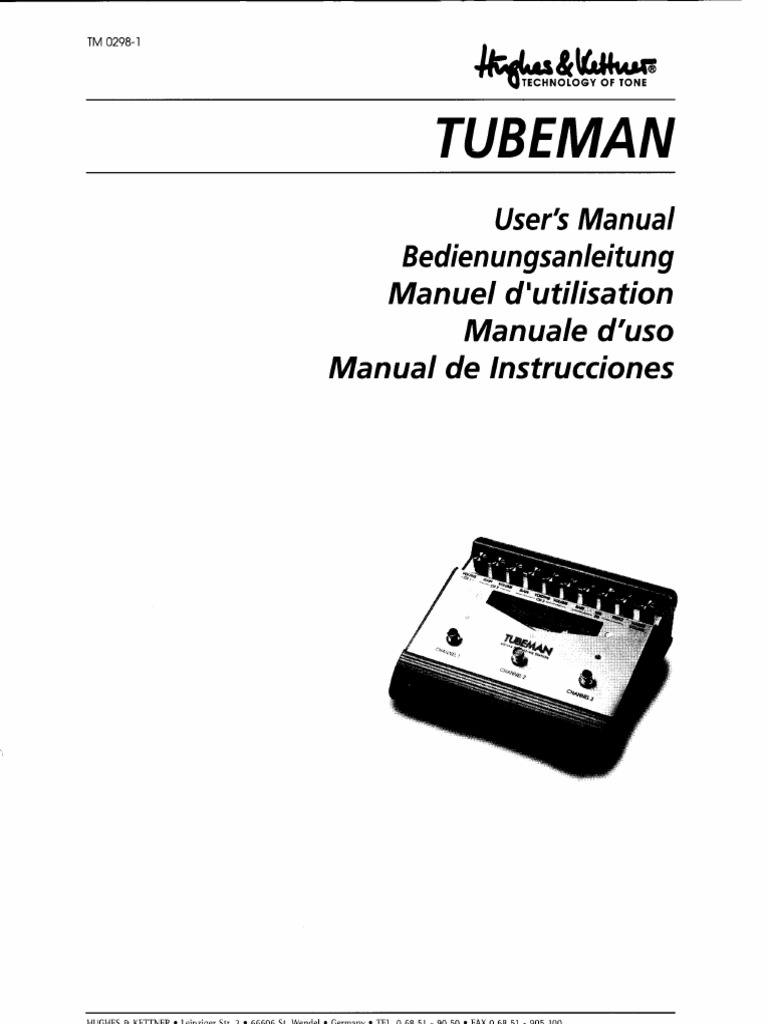 Tubeman User Manual | PDF | Amplifier | Audio Engineering